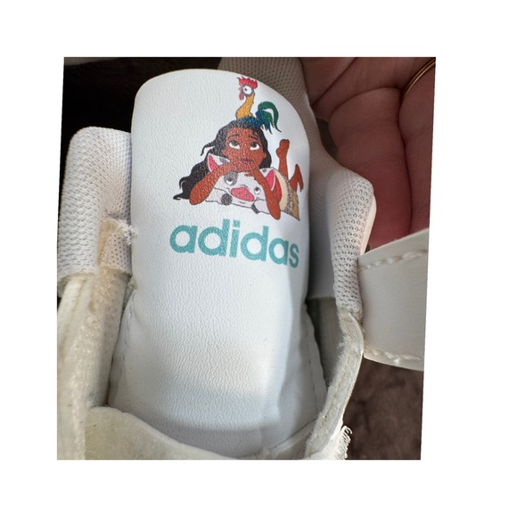 Adidas Kids Moana White Floral Sneakers size 9K - Picture 7 of 11